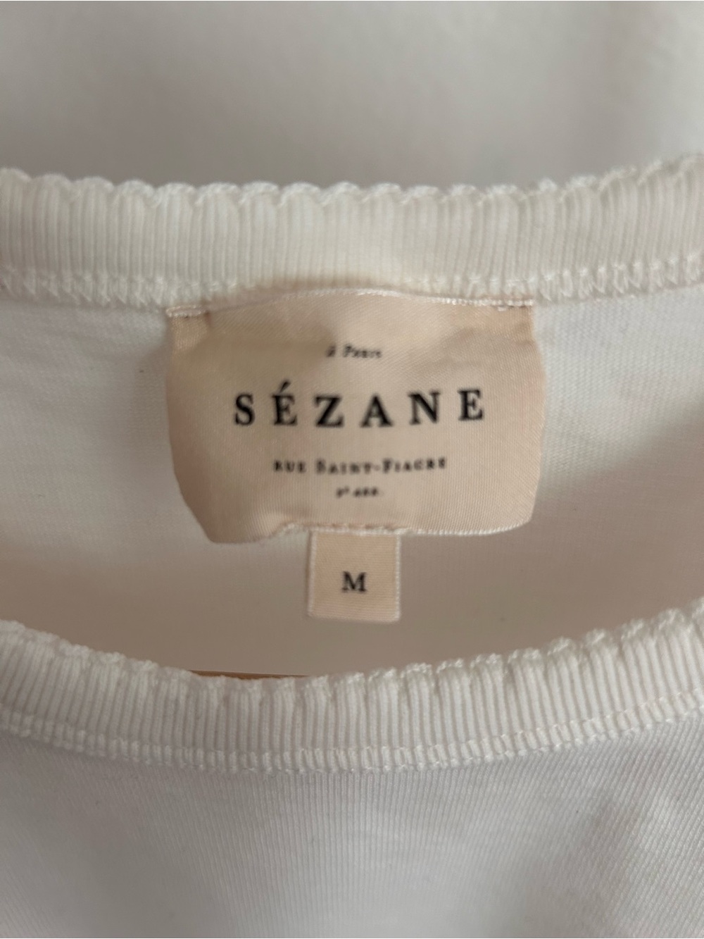 Sezane Nolan Crew Neck T-Shirt - White - Picture 5 of 6